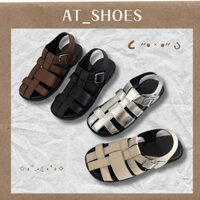 |SẴN + HOẢ TỐC| Giày sandal đế thấp mũi rọ hở gót thoáng chân basic dễ mix đồ cho nữ phong cách hàn quốc retro