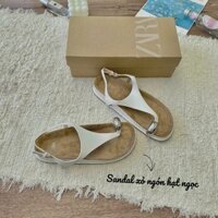 [SẴN + HỎA TỐC] Giày sandal xỏ ngón Zara đính hạt ngọc sang chảnh style tiểu thư sang chảnh cho nữ đi học đi chơi