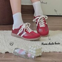 [SẴN + HỎA TỐC] Giày sneaker màu đỏ 2 sọc basic style âu mỹ mix đồ xinh năng động cá tính cho nữ đi học đi chơi đi làm