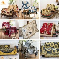 [SẴN] Khăn thảm phủ ghế Sofa Loại họa tiết thổ cẩm, Chăn đắp thư giãn, Thảm decor cao cấp (Full Size)