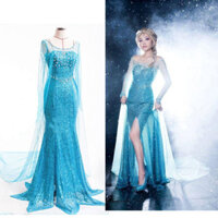 Sân Khấu Mới Hiệu Suất Vai Trò Chơi Halloween Frozen Người Lớn Công Chúa Elsa Đầm Sàn Dài Công Chúa Disney Elsa Nữ Hoàng Cos