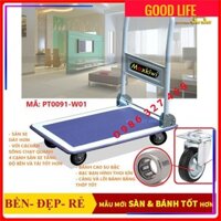 [SẴN KHO-  CÁC MẪU 100kg,150kg- BH 12th]SIÊU HOT BÁN CHẠY Xe Đẩy Hàng 150kg, Xe Đẩy Hàng 4 Bánh Maxkiwi