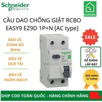 [Sẵn kho] Cầu dao tự động aptomat chống giật (chống dòng rò) Schneider  Easy9 RCBO 1P+N EZ9D34610 /16A/20A/25A /32A