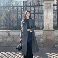 [Sẵn Kịp Tết] Áo Khoác Dạ Dáng Dài Nữ Kiểu Vest Blazer Form Rộng Tweed Nữ Qua Gối Mùa Đông Chali AD2478