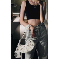 Sẵn Le cagole - Ảnh thật - Sale từ 7🍠++-Túi Size xs 26cm da thật full box mới trắng xs 26cm Balenciaga calfskin