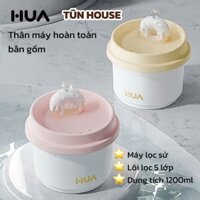 [Sẵn] Máy lọc nước tự bằng sứ cho thú cưng, máy phun nước hình bánh bonnut đáng yêu-Tũn House