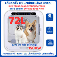 SẴN - Máy sấy chó mèo khử trùng OZONE 1500w có 3 chế độ gió, chính hãng Leibo, hộp sấy chó mèo 72L