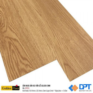 Sàn nhựa dán keo vân gỗ Golden DP201 2mm