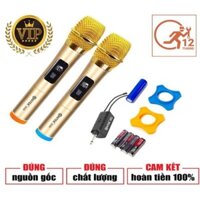 Sản phẩm BÁN CHẠY bộ 2 Micro không dây cao cấp ONTEK E6S chính hãng, chuyên dùng hát Karaoke Amply, loa kéo