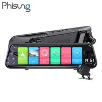 Sản Phẩm Camera hành trình gương ô tô thương hiệu cao cấp Phisung Z55, 4G, Wifi, 10 inch, dẫn đường Navitel, Google map,