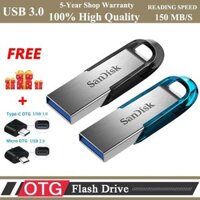 ♥Sản Phẩm Chính Hãng 100% + Giao Hàng Miễn Phí + COD♥Ổ Đĩa Flash USB 100% GB Chất Lượng Cao 128 32GB/64GB/256GB CZ73 USB Drive OTG USB3.0 Flashdisk Gốc [Đen/Xanh] USB