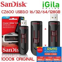 ♥Sản Phẩm Chính Hãng 100% + Giao Hàng Miễn Phí + COD♥SANDISK CZ600 GLIDE USB 3.0 Ổ Đĩa Flash Có Thể Thu Vào 16GB / 32GB / 64GB / 128GB Cruzer Pendrive. SWIVL DT100