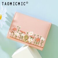 【sản phẩm có sẵn】JINXI SHOP ví nữ cầm tay trang trí in hình hoa cute ví đựng thẻ tiền phụ kiện kim loại hình bông hoa dễ thương ví cầm tay nhỏ đựng thẻ đựng tiền da PU chất lượng cao ví mini nhiều ngăn đựng card dễ thương
