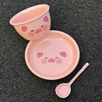 Sản phẩm còn hàng bát ăn cơm Bát chén sứ set bát đĩa Bộ bát đĩa heo con giá trị cao Bộ đồ ăn gốm sứ ăn một người kiểu mới 2024 gia dụng Bộ bát đĩa cặp đôi