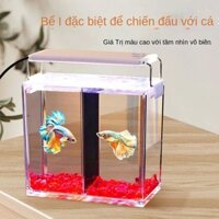 Sản phẩm còn hàng Bể cá Betta Bể cá mini Bộ chia bể cá Bể cá Betta sử dụng tại nhà, khối xây dựng dày, acrylic nhỏ để bàn, cảnh quan sáng tạo, độ trong suốt cao, sinh thái