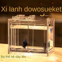 Sản phẩm còn hàng Bể cá Betta Bể cá mini Bộ chia bể cá Khối cá Betta trong suốt cho bể cá nhỏ, bàn làm việc tại nhà, cảnh quan vi mô sáng tạo, bể rùa acrylic HD trong suốt cao