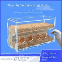 Sản phẩm còn hàng lồng chim chào mào chuồng gàBộ cho ăn gà Ruding, máng ăn tự động, hộp đựng thức ăn trong suốt Acrylic, dây chun chống văng hai lớp công suất lớn cố định
