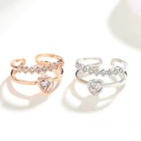 Sản phẩm còn hàng Nhẫn đôi Nhẫn điều chỉnh bạn gái nhẫnNhẫn đôi tình yêu nữ Nhật Bản và Hàn Quốc Dễ phối hợp kim cương nhấp nháy mở khớp ngón trỏ tối giản nhẫn cá tính nổi tiếng trên mạng