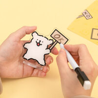 Sản phẩm còn hàngTranh vẽ đường nét chó Maltese, bảng viết acrylic nguyên bản, trang trí dễ thương cho chó Hàn Quốc, trang trí bàn làm việc