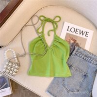 Sản phẩm mới [1527 đánh giá tích cực] Áo vest không lưng buộc dây cao cấp cho bé gái phong cách châu Âu và Mỹ mùa hè 2025, áo lót ngắn cho trang phục ngoài