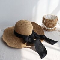 Sản phẩm mới [2177 đánh giá tích cực] Mũ rơm bãi biển mùa hè có nơ cho phụ nữ, phong cách Hàn Quốc, mũ rộng vành bảo vệ nắng, che nắng, kỳ nghỉ đa năng