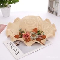 Sản phẩm mới [4960 lần mua lại] Mũ rơm cho phụ nữ, thời trang mùa hè, mũ bảo vệ nắng gấp gọn, chống UV, mũ rơm rộng vành phong cách Hàn Quốc
