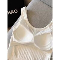 Sản phẩm mới áo hai dây màu trắng lót ngực áo không tay thể thao mẫu ngắn in hoa chữ in hoa mặc bên ngoài mùa xuân hè cho nữ mặc bên trong I8C5