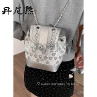 [Sản phẩm mới] Ba lô thêu cho phụ nữ 2025, túi xách thời trang mới, phong cách Chanel nhỏ, túi xô đa năng