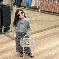 [Sản phẩm mới bán chạy] Quần áo trẻ em Hàn Quốc cô gái mùa xuân Áo len dệt kim ba mảnh quần ống rộng phù hợp với phong cách mùa thu Hot Phong cách vườn phù hợp 5 Zheng Han