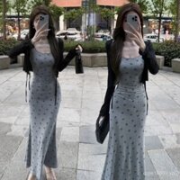 Sản phẩm Mới [Bán chạy tại shop] Váy Cardigan dệt kim phong cách thuần khiết mong muốn phù hợp với phụ nữ xuân, hạ, thu và đông phong cách mới cao cấp váy dài đuôi cá mỏng