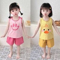 {Sản phẩm mới} Bộ đồ ngủ Cotton nguyên chất dễ thương cho bé gái (19-40KG)