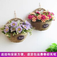 Sản phẩm mới [Có thể đặt cây trồng trong đất] Giỏ hoa treo tường, chậu hoa treo tường, giỏ treo bằng mây đan, giỏ treo hoa khô, hoa nhân tạo treo tường, trang trí tường
