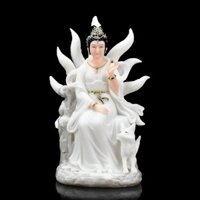 Sản Phẩm Mới Đá Cẩm Thạch Trắng Chín Đuôi Hồ Ly Tiên Phòng Khách Tượng Hoa Đào Linh Cáo Đồ Trang Trí Tượng Phật An Toàn