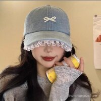 [Sản phẩm mới giảm giá trong thời gian có hạn] Mũ bóng chày viền ren nơ nữ Mũ cao bồi mặt lớn Mũ Lưỡi Trai Kiểu Hàn Quốc mũ rộng vành đa năng-lala
