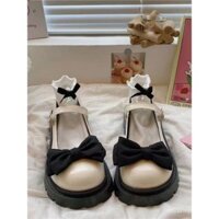 Sản phẩm mới Giày Mary Jane ngọt ngào mát mẻ Giày một lớp búp bê đầu to đế dày JK phong cách Nhật Bản nơ bướm mùa hè mẫu mới 2025 Nữ Giày Da nhỏ