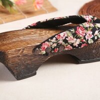 [Sản phẩm Mới] Guốc gỗ đế dày Giày cao gót nữ giày Dai dép nữ dép gỗ phong cách Trung Quốc đi bên ngoài nữ chống trượt [Kimono]