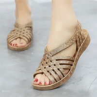 Sản phẩm mới Hàng có sẵn Giày Sandal Mẹ Cao Su Nhựa Đế Mềm Nữ Giày Thoải Mái Nêm Gót Dày Đế Holl