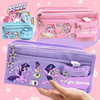 Sản phẩm mới Hàng có sẵn Hộp đựng bút chì My Little Pony Học sinh tiểu học Phim hoạt hình Hộp văn phòng phẩm nhiều lớp màu tím Yue Hộp đựng bút chì chống bụi bẩn đa chức năng dung tích lớn20250312