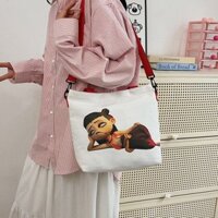 Sản phẩm mới Hàng có sẵn Túi vải Nezha hàng hóa di động trên thế giới Đi chơi Túi Tote một vai dành cho sinh viên sức chứa lớn Túi Tote đi lại đơn giản20250307