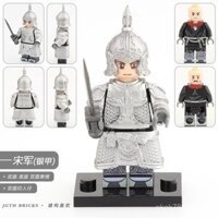 Sản phẩm mới hạt nhỏ Khối người đàn ông Thời Nhà Tống chiến binh và Tướng Quân đội Man Jiang Yuefei Đồ chơi lắp ráp áo giáp đỏ OA8I