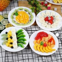 Sản phẩm mới, mẫu mới, đĩa trái cây giả, đĩa trái cây cắt lát trang trí, lát dứa, lát chuối, lát dâu tây, trang trí mềm mại