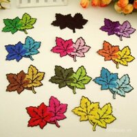 Sản phẩm mới miếng dán vải thêu nhỏ miếng dán sửa chữa quần áo ủi trang trí đồ giường khách sạn vá lỗ nhỏ lá phong Nhiều màu DBJU