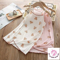 [Sản phẩm mới] Mùa hè Phong cách mới Bộ đồ ngủ cho bé gái Váy ngủ Modal Công chúa Phong cách mỏng Bé gái Quần áo tại nhà Ice Silk