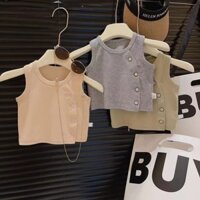 [Sản phẩm mới] Mùa hè Phong cách mới Phiên bản Hàn Quốc Áo Vest nữ thời trang phù hợp màu trơn viền đáy