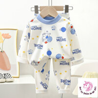 [Sản phẩm mới] Mùa hè Phong cách mới dành cho trẻ em Đức Nhung giữ nhiệt Bộ quần áo mùa thu Quần dài Bộ đồ ngủ trẻ em cỡ trung Bộ đồ ngủ hai mảnh