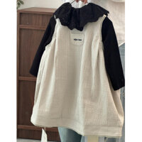 [Sản phẩm mới mùa thu] Bộ đồ mùa thu cho trẻ em, in hoạt hình giản dị, thoải mái và linh hoạt, quần áo trẻ em Hàn Quốc, Bộ đồ mùa thu cho bé gái, áo sơ mi cổ búp bê cổ điển cho bé gái, váy không tay