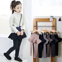 {Sản phẩm mới} Quần legging dày màu trơn thời trang Cotton nguyên chất phong cách mới cho bé gái (5-34kg)