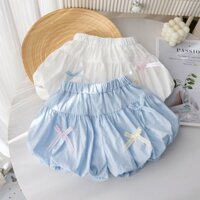 {Sản phẩm mới} Quần short mùa hè dành cho bé gái Quần bó nơ màu trơn (5-28KG)