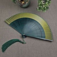 [Sản phẩm Mới] Quạt gấp Quạt phong cách cổ điển của phụ nữ màu đồng màu gradient vàng xanh lá cây cầm tay mùa hè Edo phong cách Nhật Bản Quạt Kimono [Kimono]