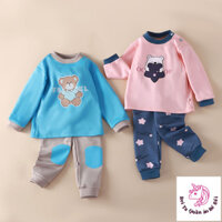 [Sản phẩm mới] Thu Đông Phong Cách Mới Cho Bé Ấm Áp 0-7 Tuổi Trẻ Em Quần Lót Giữ Nhiệt Bé Trai Bé Gái Homewear Suit